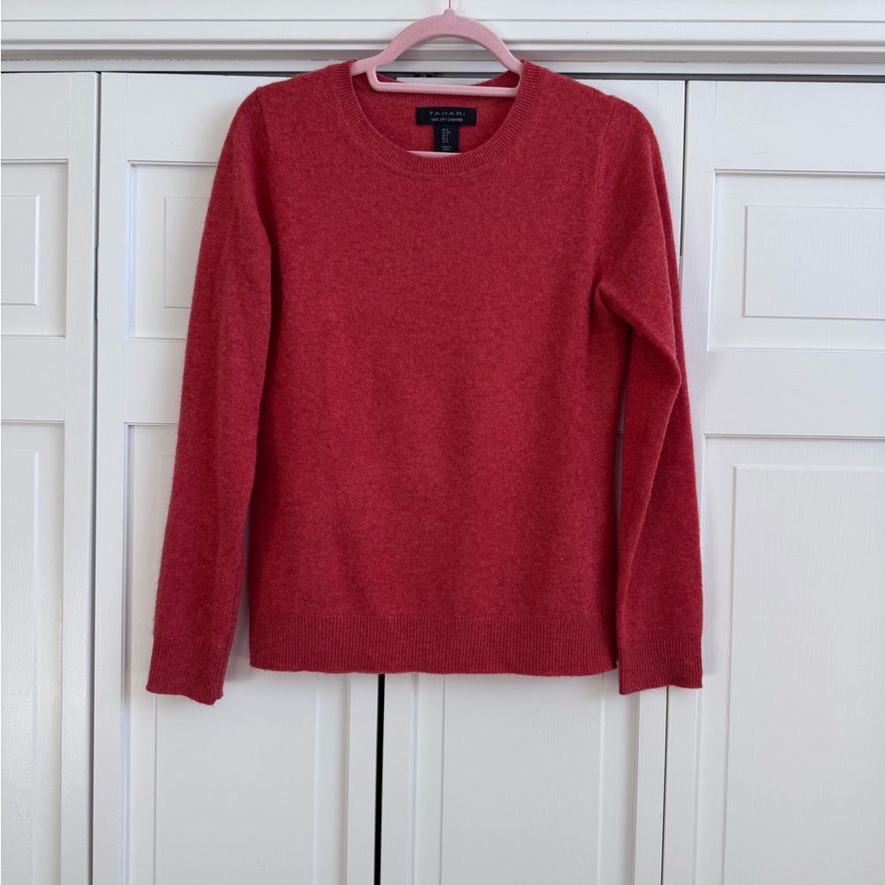 Tahari CASHMERE Coral / Orange Women's Sweater